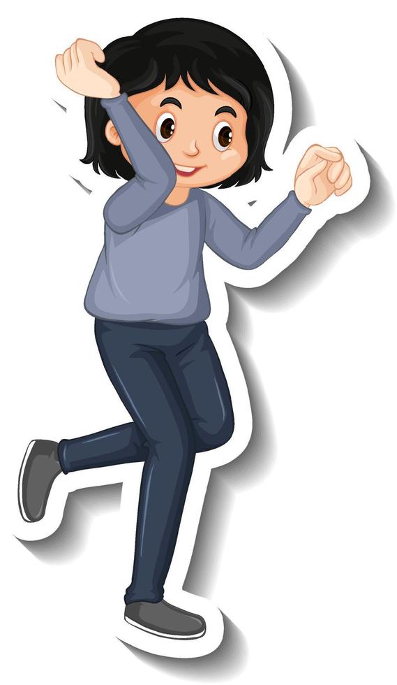 Girl throwing something cartoon character vector