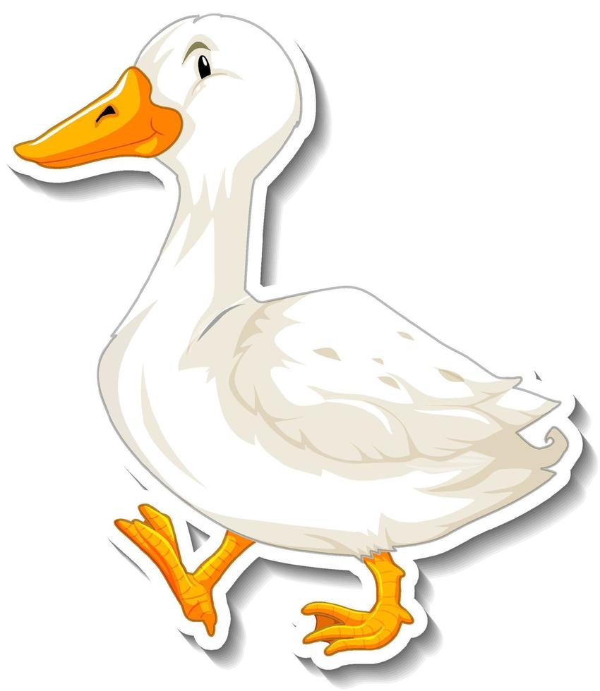 A duck animal cartoon sticker vector