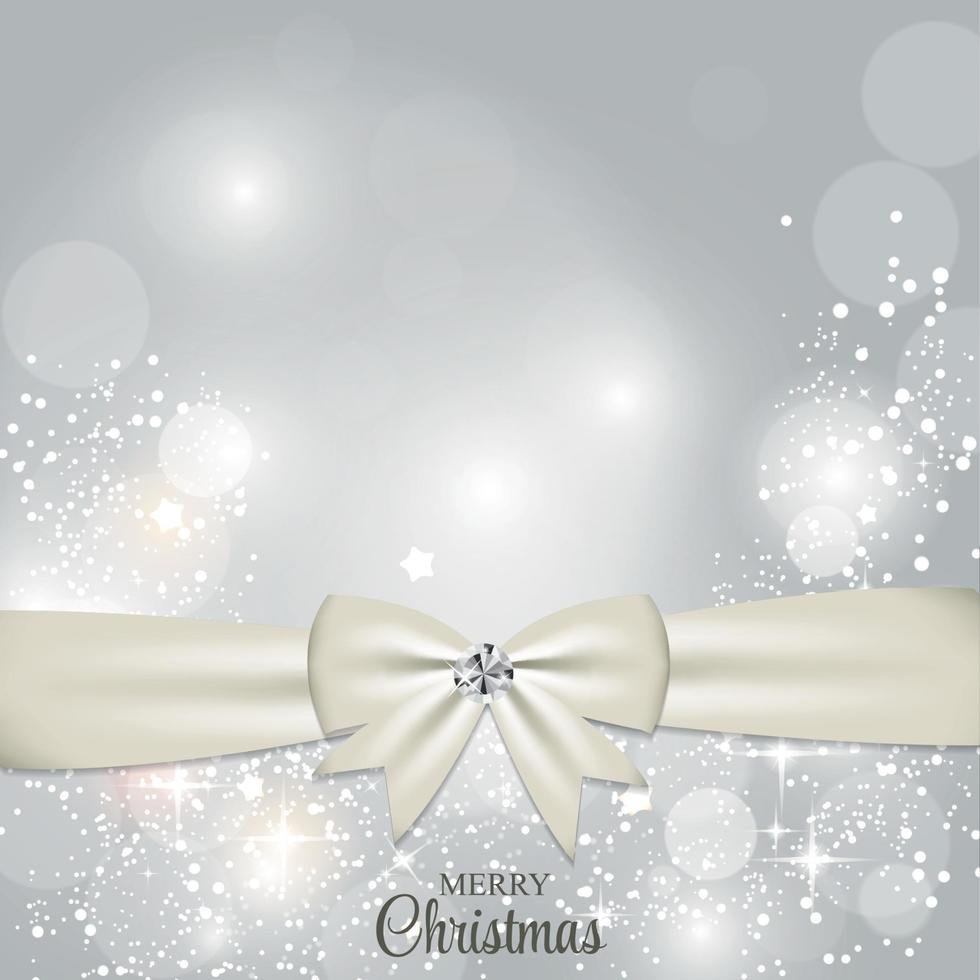 Christmas Glossy Star Background with Ribbon Vector Illustration