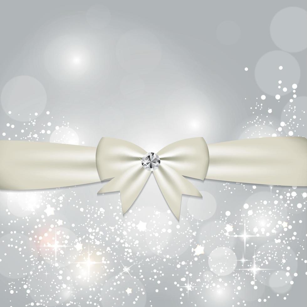 Christmas Glossy Star Background with Ribbon Vector Illustration