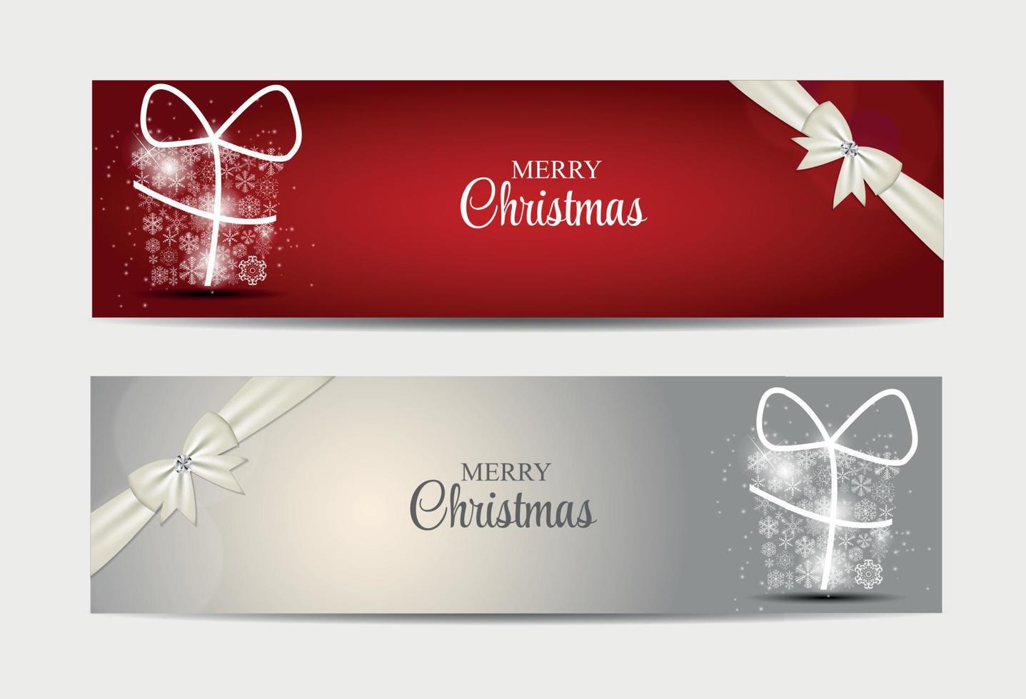 encabezado del sitio web de copos de nieve de navidad y conjunto de banner de fondo ve vector