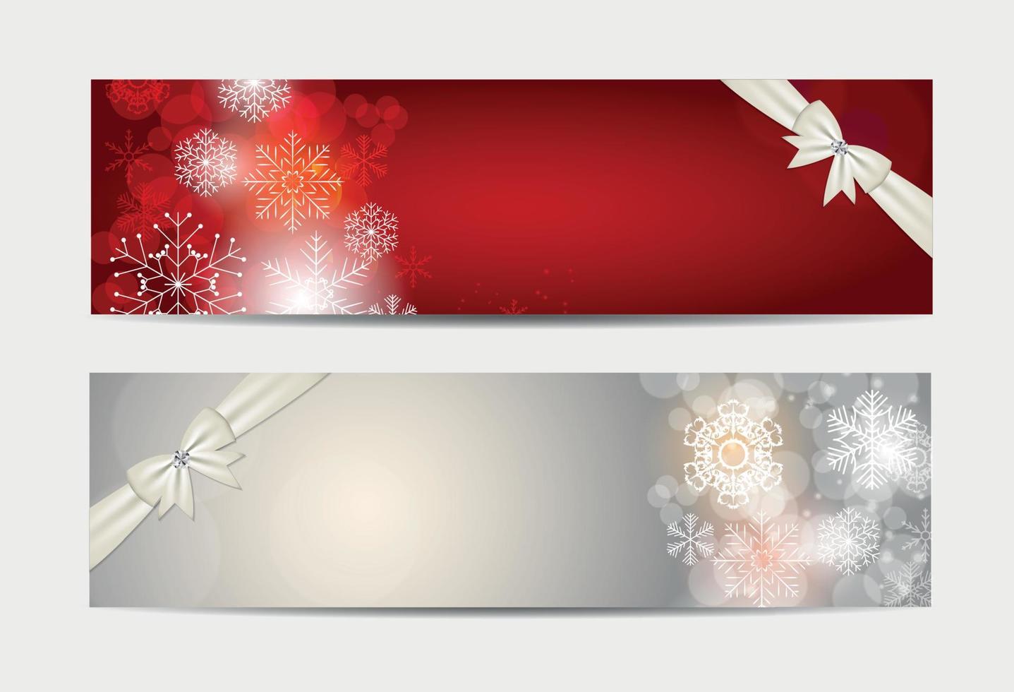 Christmas Snowflakes Website Banner and Card Background Vector I