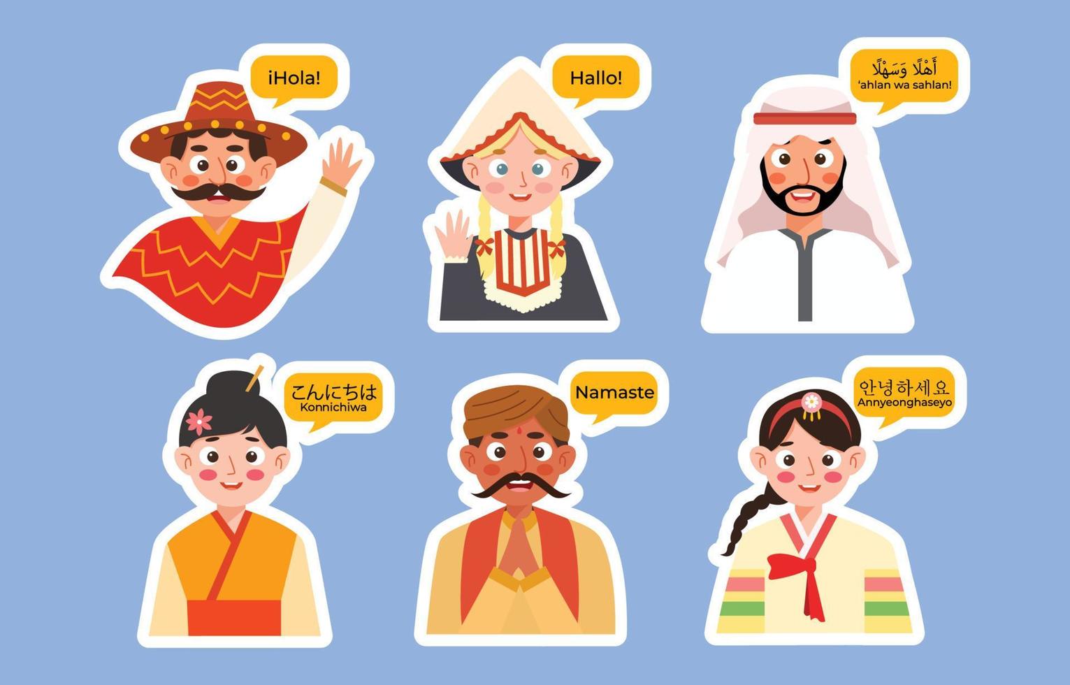 saludos en diferentes idiomas vector