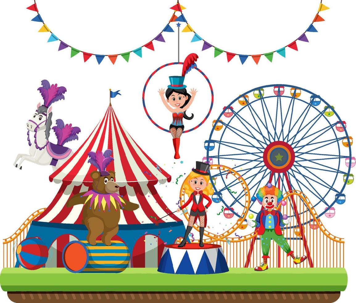 Circus theme park on isolated background vector