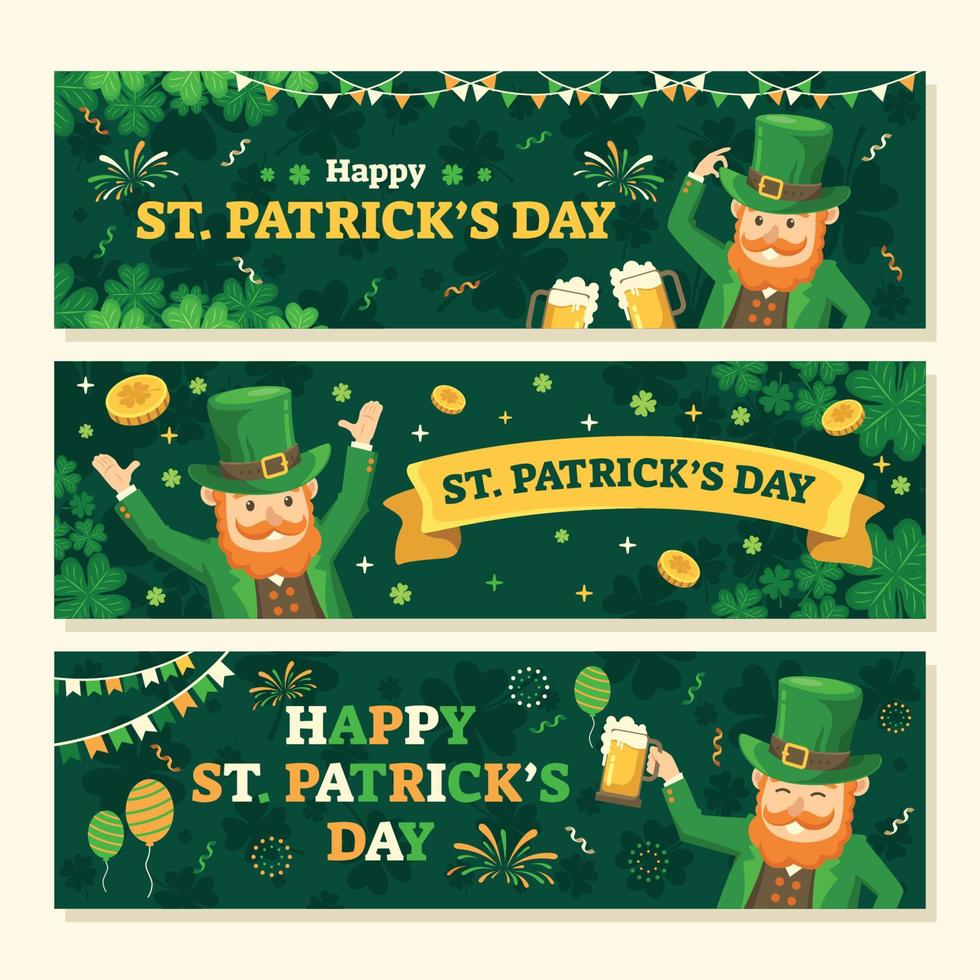 St. Patrick's Day Hat Banner Set vector
