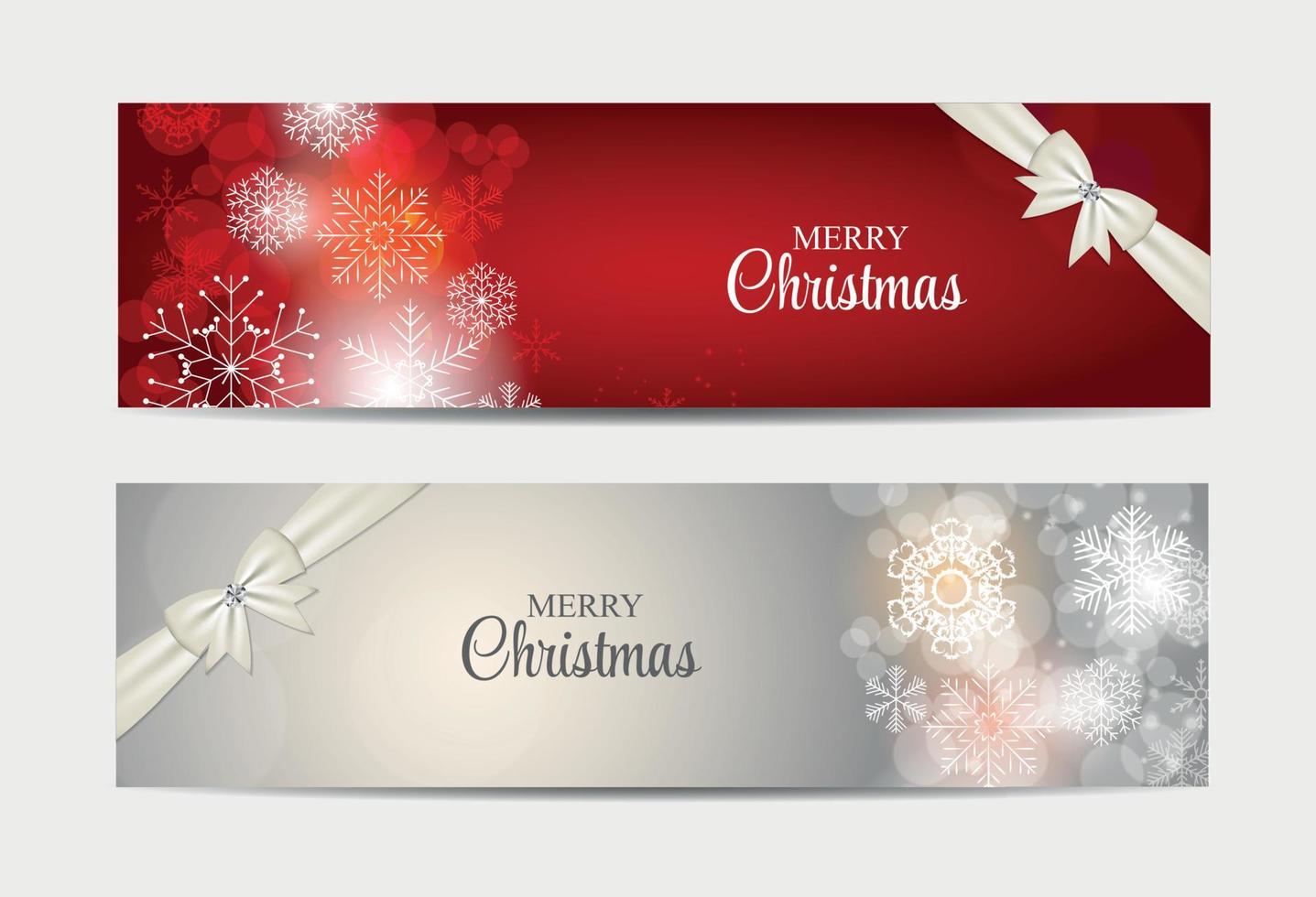 Christmas Snowflakes Website Header and Banner Set Background Ve ...