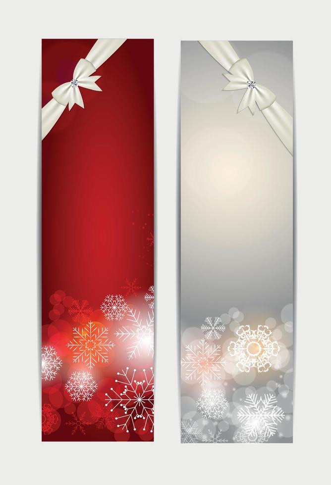 vector de fondo de tarjeta y banner de sitio web de copos de nieve de navidad