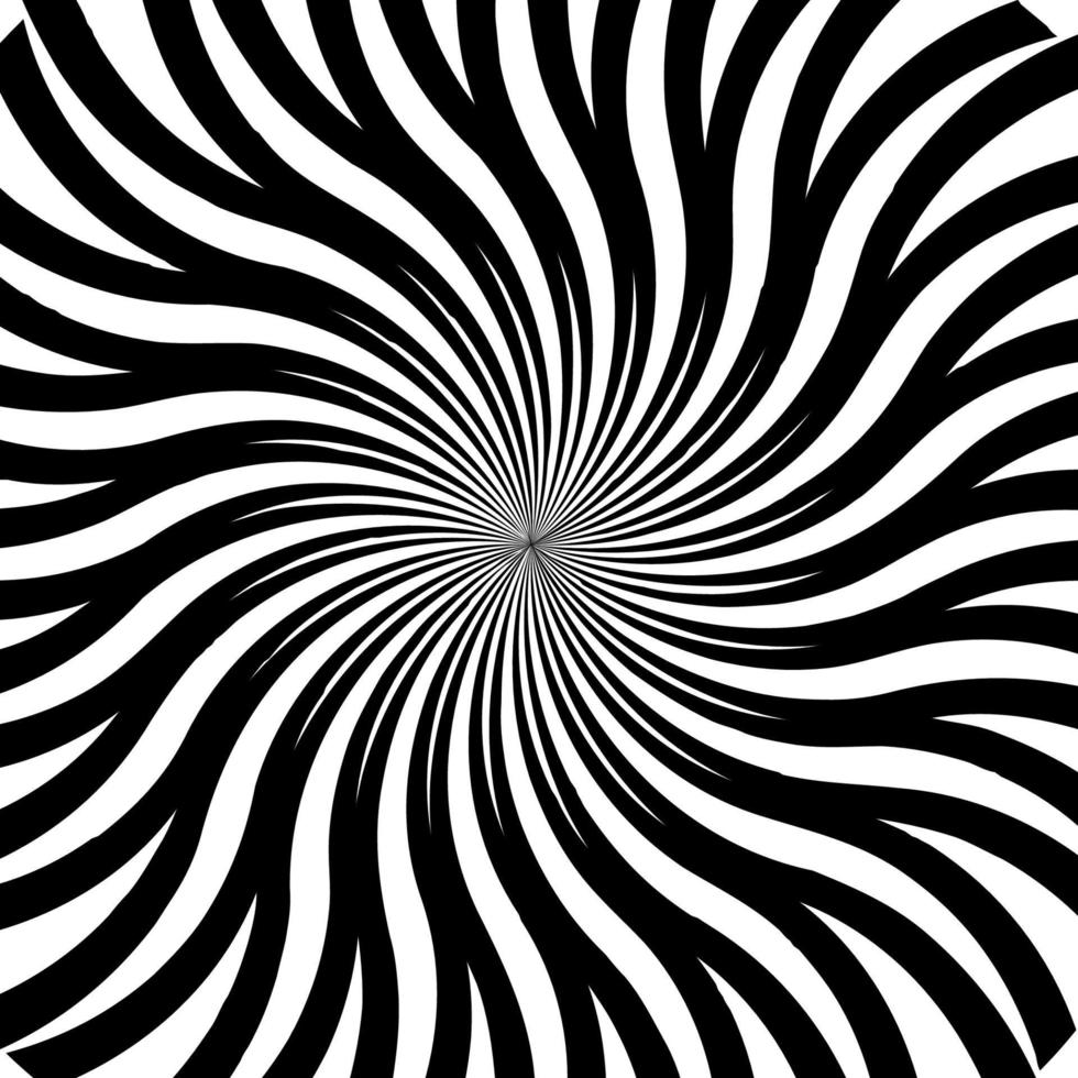 Black and White Abstract Psychedelic Art Background. Vector Illu