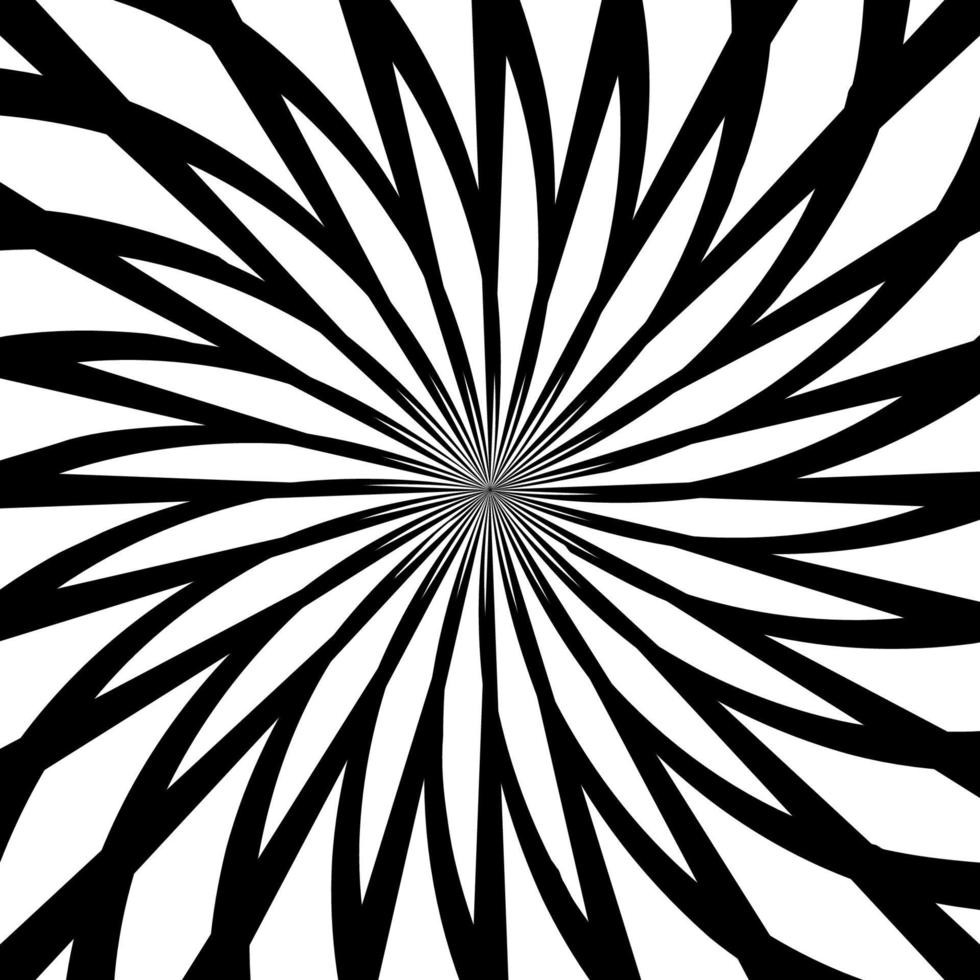 Black and White Abstract Psychedelic Art Background. Vector Illu