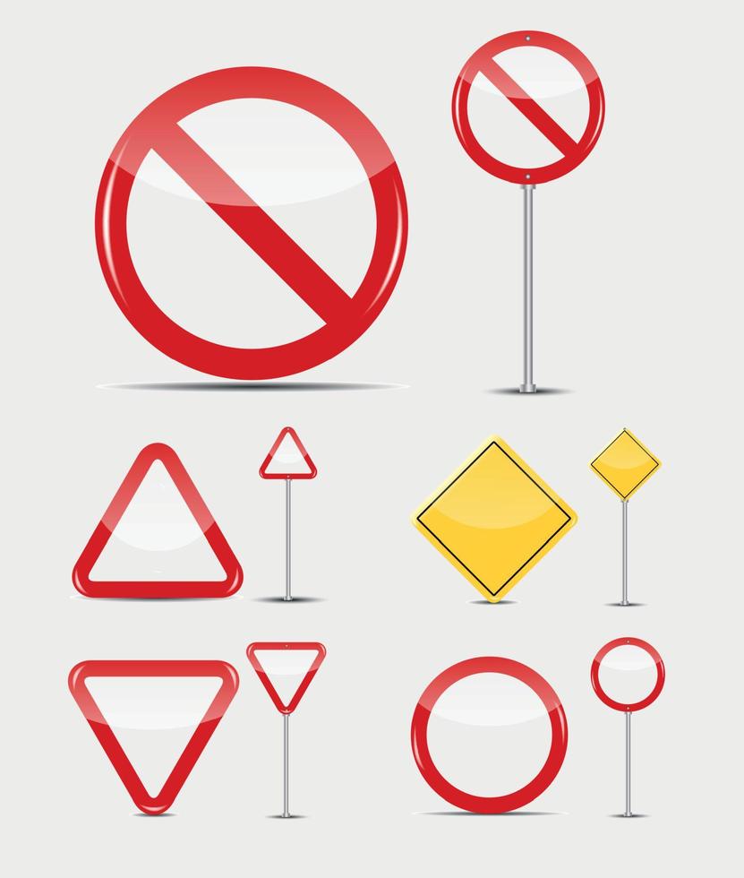 Vector Blank Traffic Sign Set