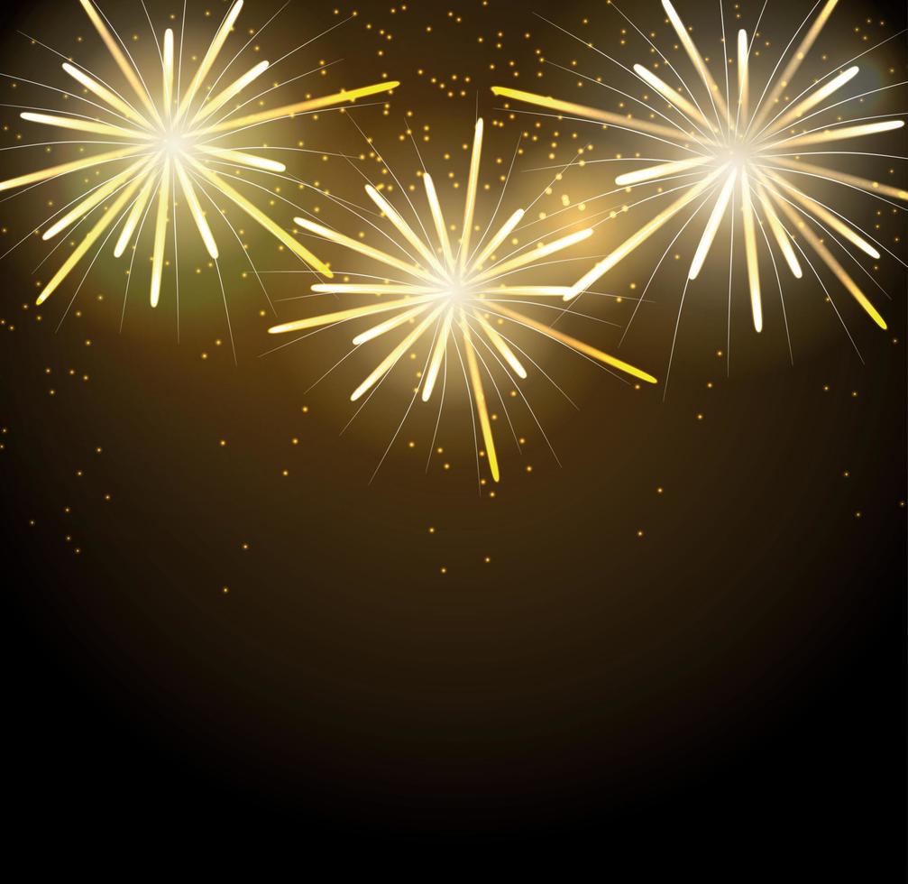 Glossy Fireworks Background Vector Illustration. EPS10