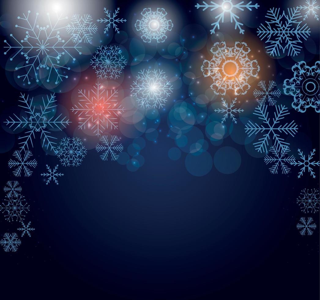 Ilustración de vector de fondo de copos de nieve de Navidad