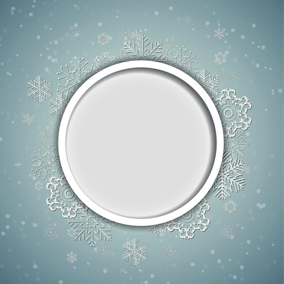 Ilustración de vector de fondo de copos de nieve de Navidad
