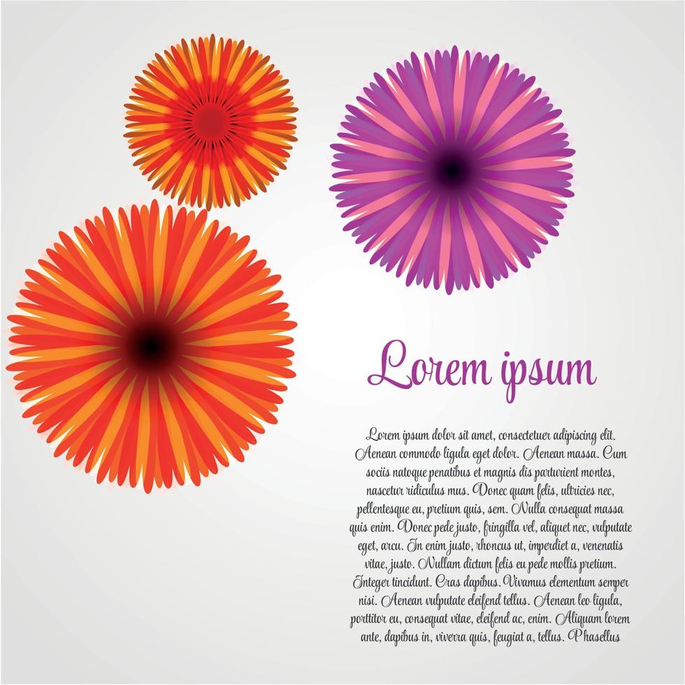 Abstract Colorful Background with Flowers. Vector Illustration
