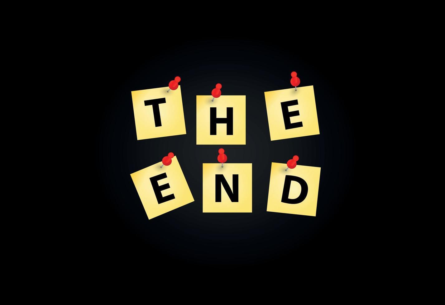 The End Screen Design Template Vector Illustration