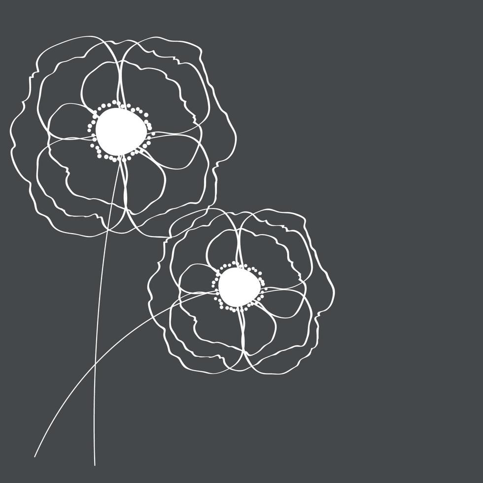 Poppies Flower Background Vector Illustration