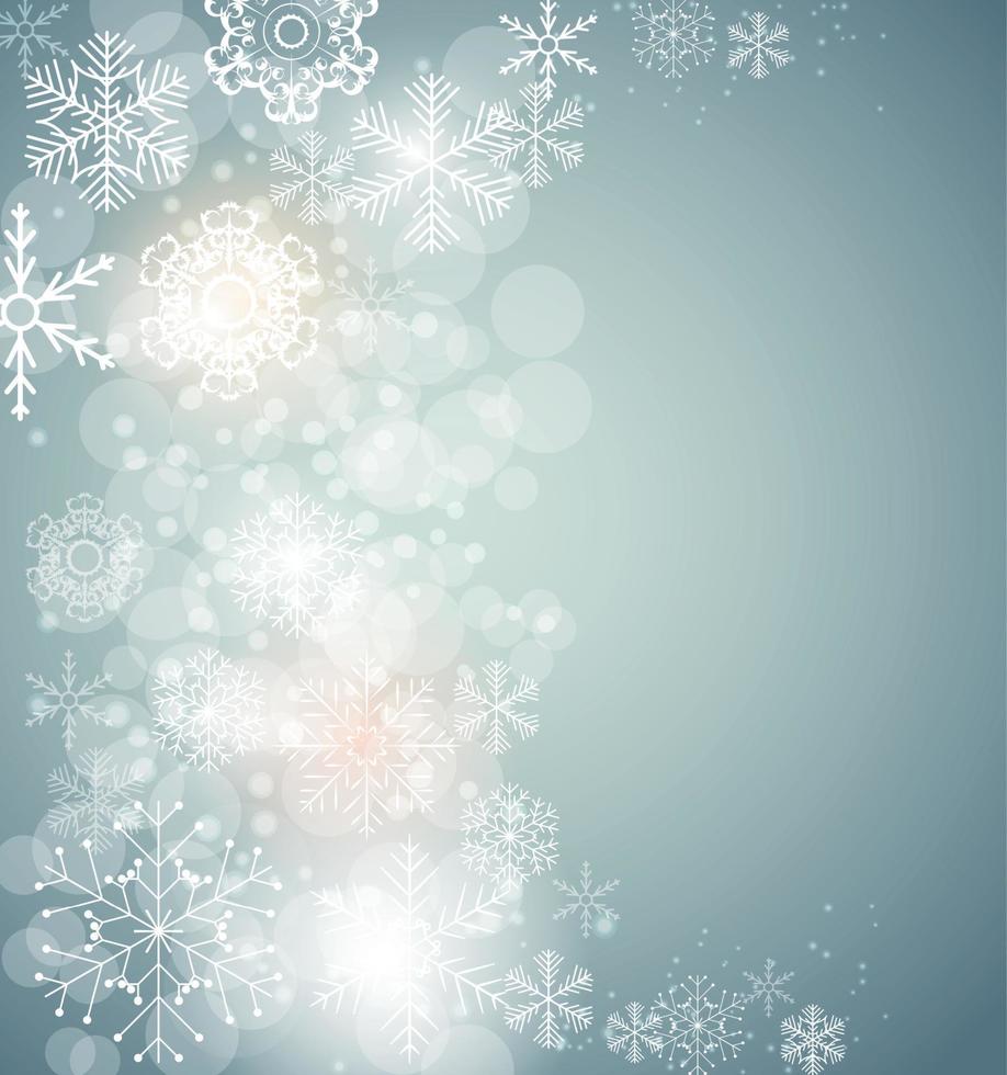 Ilustración de vector de fondo de copos de nieve de Navidad