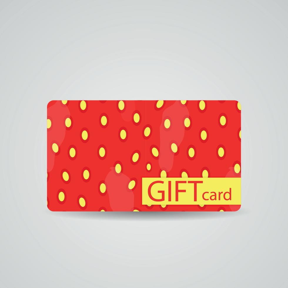 Abstract Beautiful Strawberry Gift Card Design, Vector Illustrat