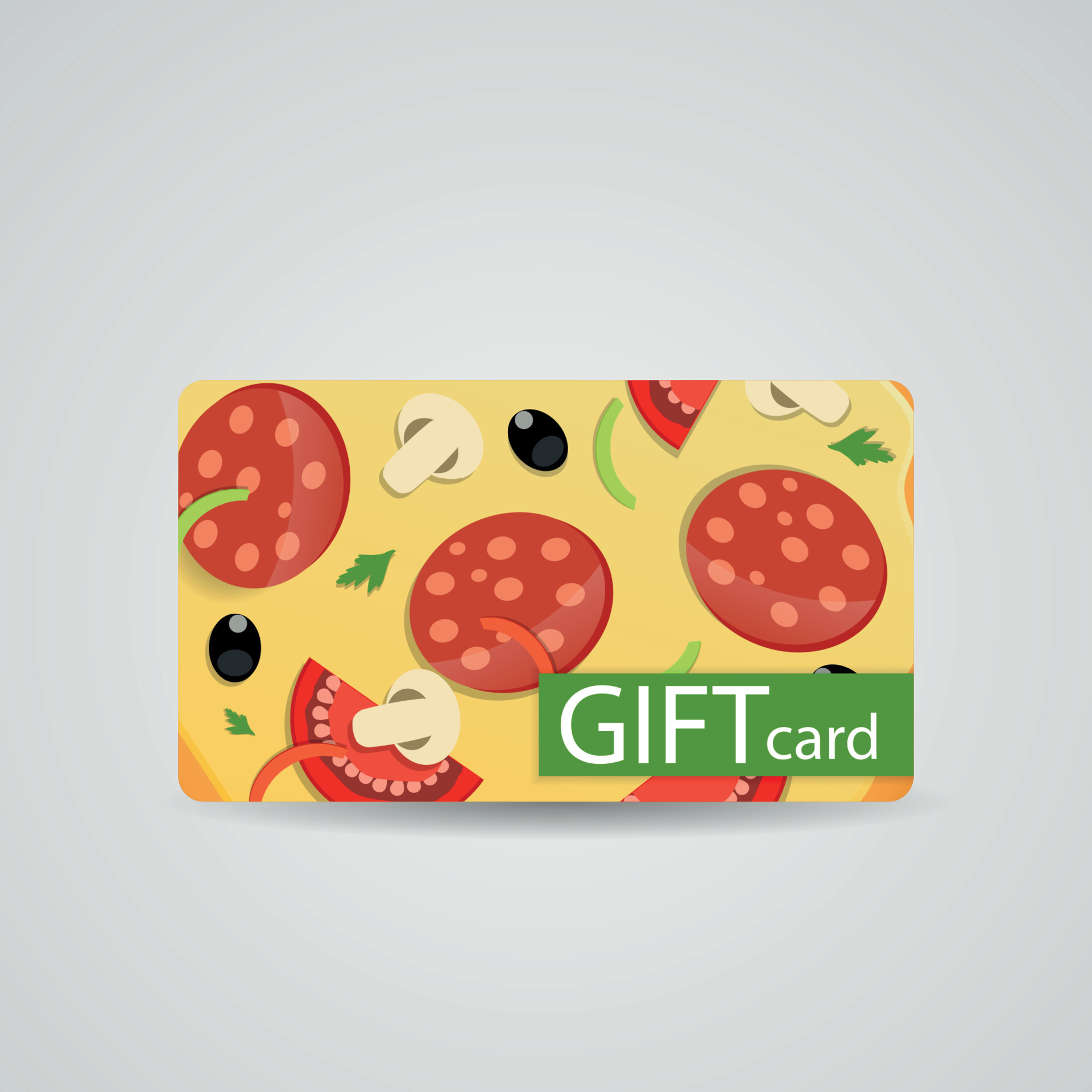 Abstract Beautiful Pizza Gift Card Design, Vector ...