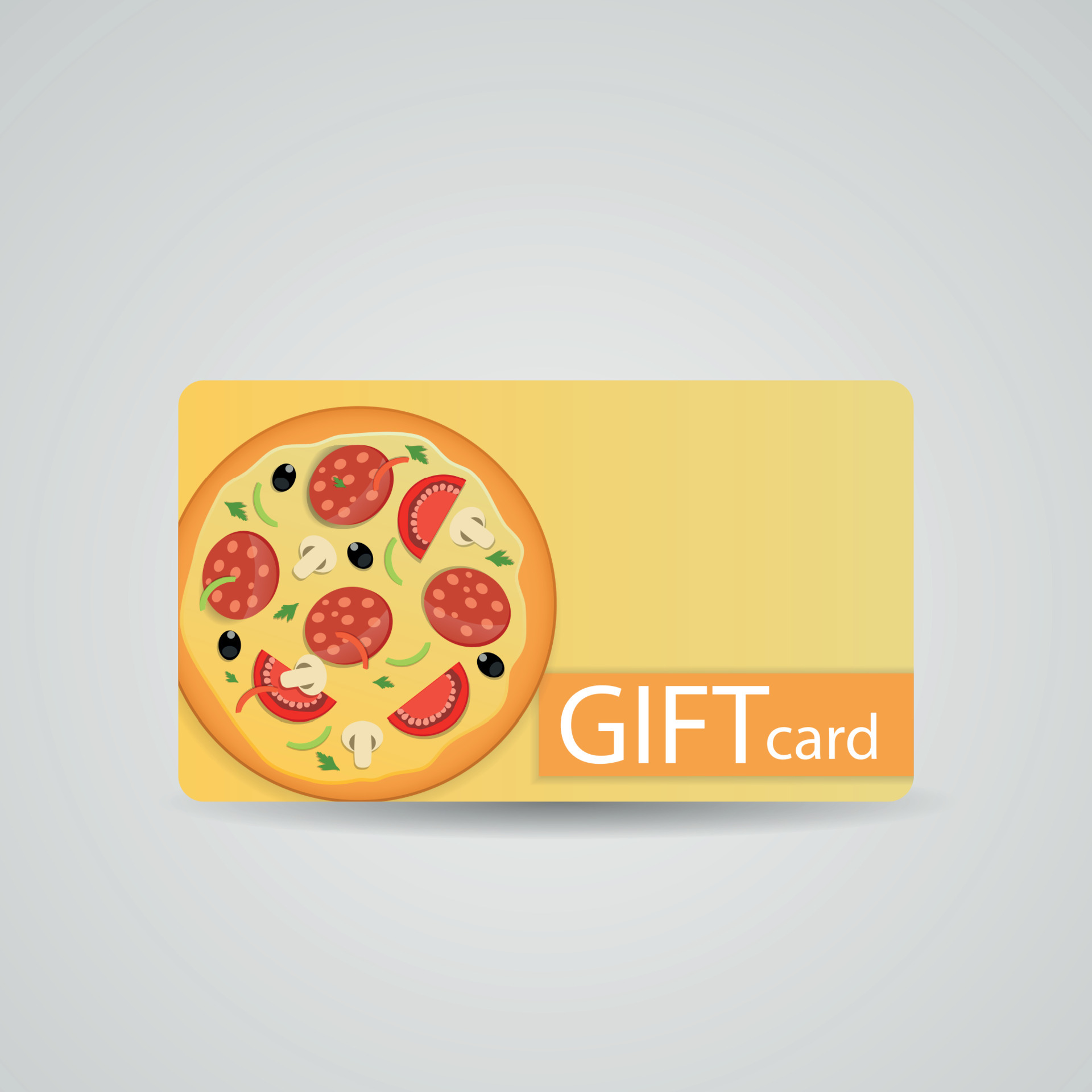 Abstract Beautiful Pizza Gift Card Design, Vector ...