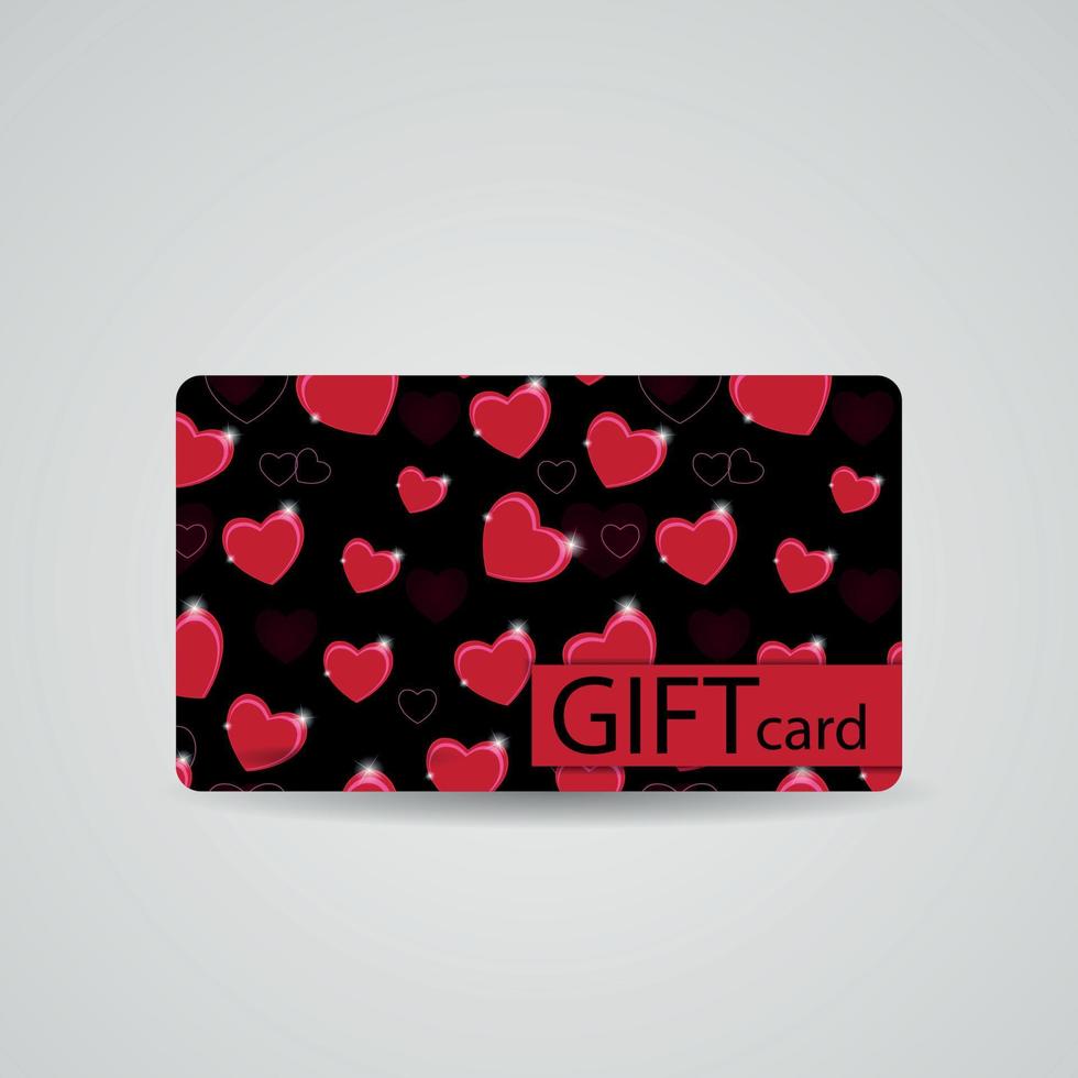 Abstract Beautiful Heart Gift Card Design, Vector Illustration.