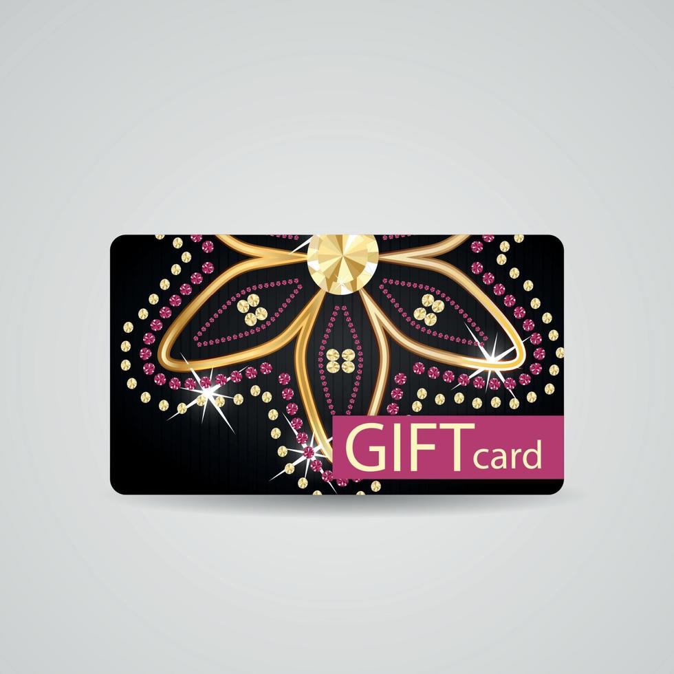 Abstract Beautiful Diamond Gift Card Design, Vector Illustration