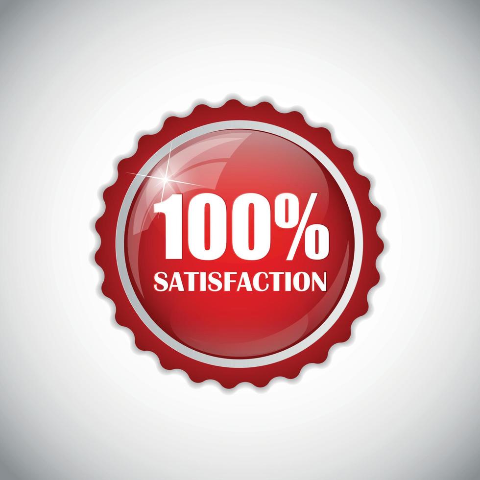 Satisfaction Red Label Vector Illustration