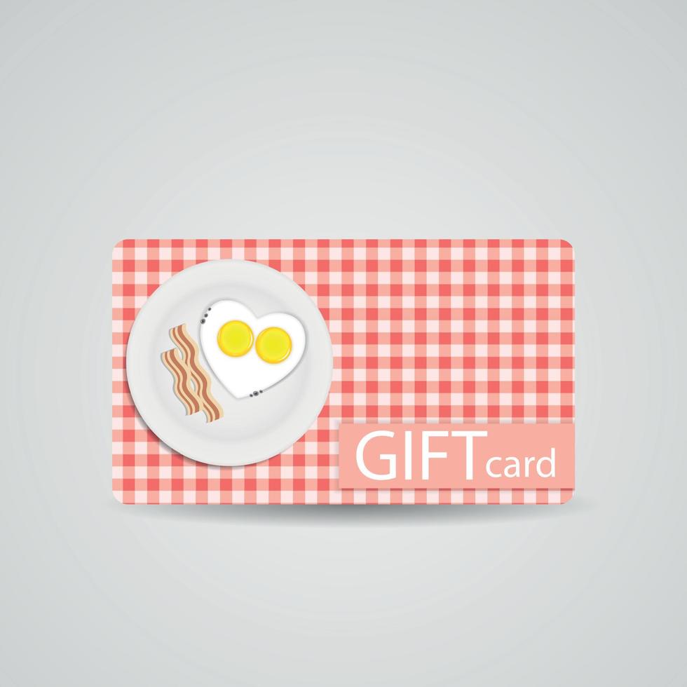 Abstract Beautiful Breakfast Gift Card Design, Vector Illustrati