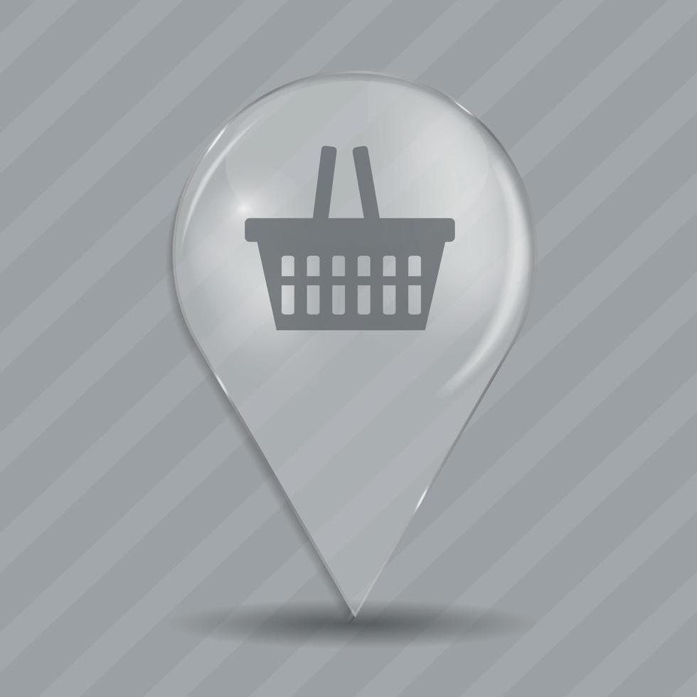 Shopping Glossy Icon Vector Illustration