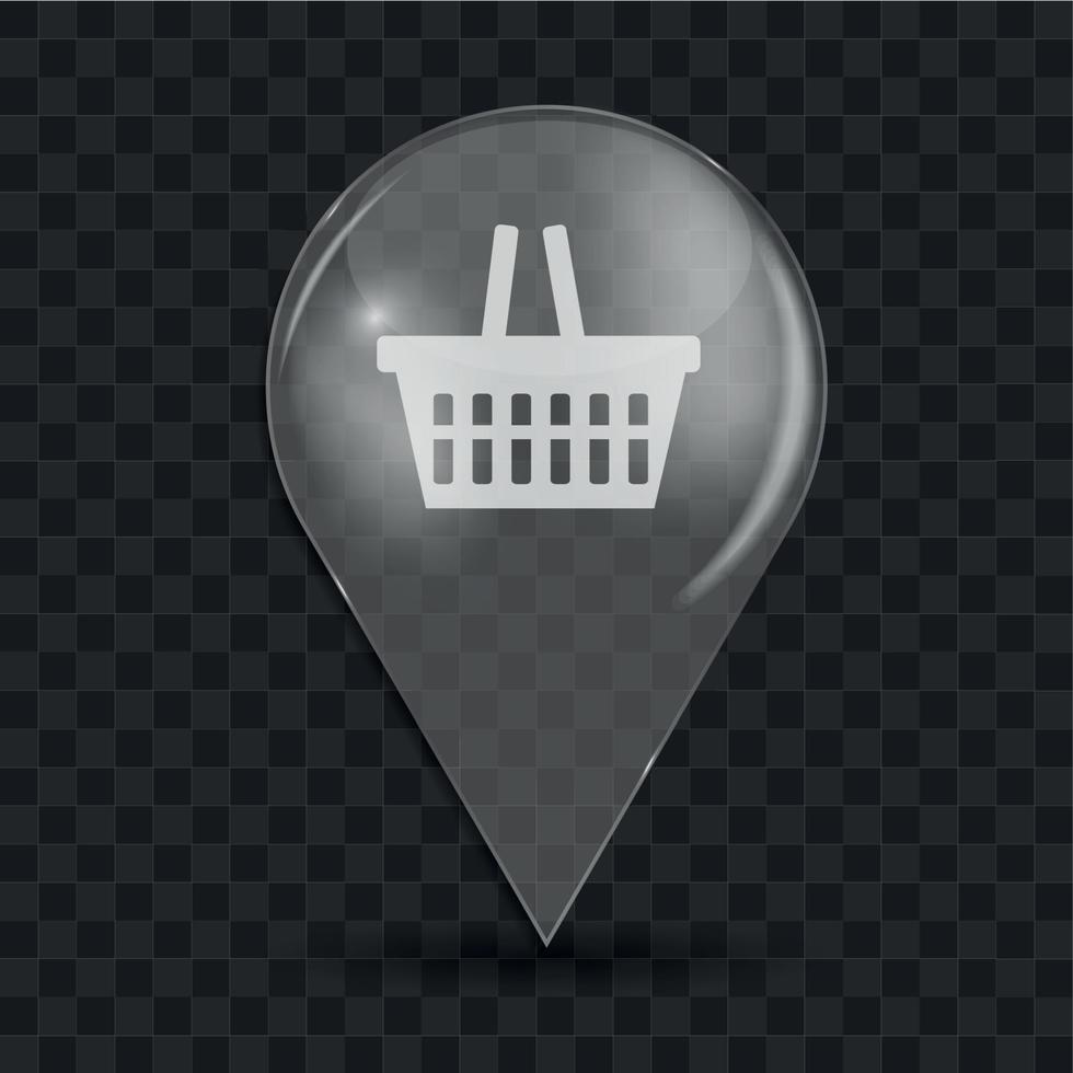Shopping Glossy Icon Vector Illustration