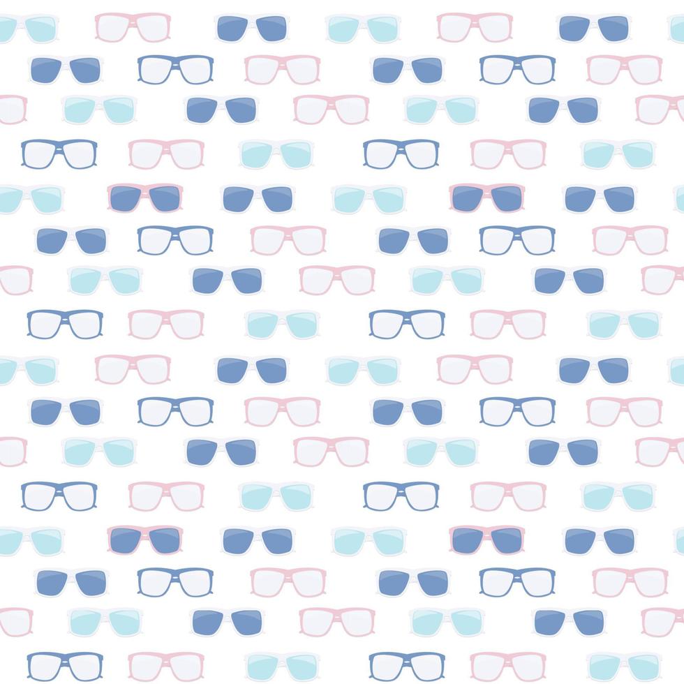 Glasses and Sunglasses Seamless Pattern Vector Illustration