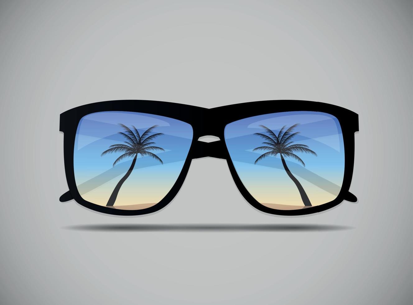 Sunglasses with a Palm Tree Vector Illustration