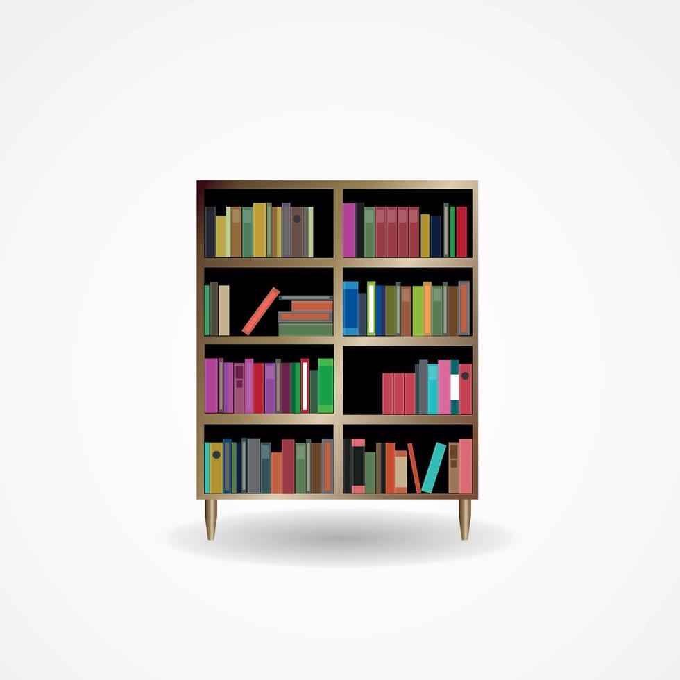 Bookcase with Books Icon Vector Illustration