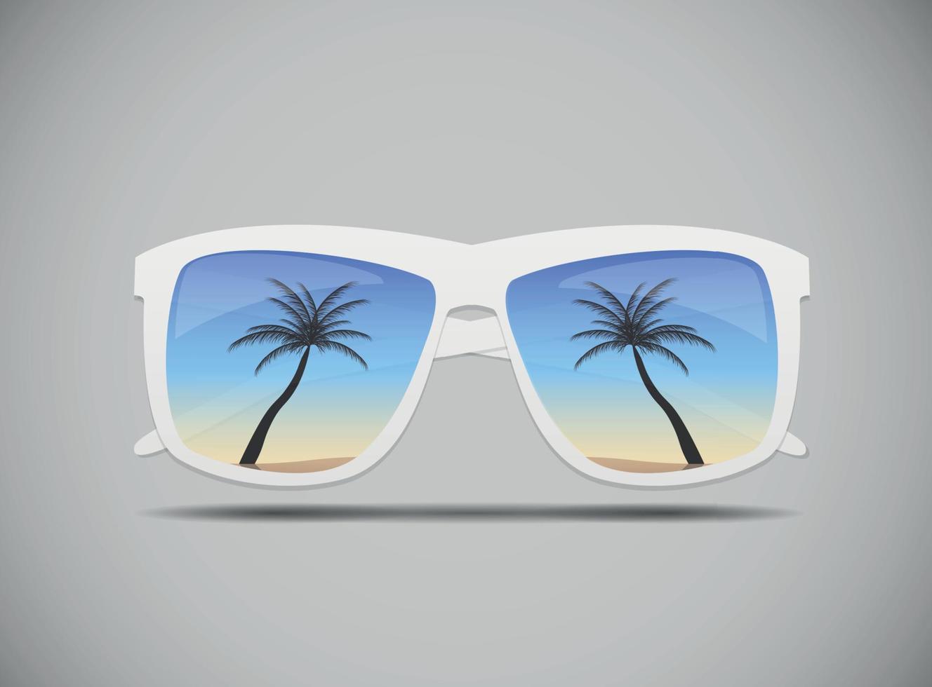 Sunglasses with a Palm Tree Vector Illustration