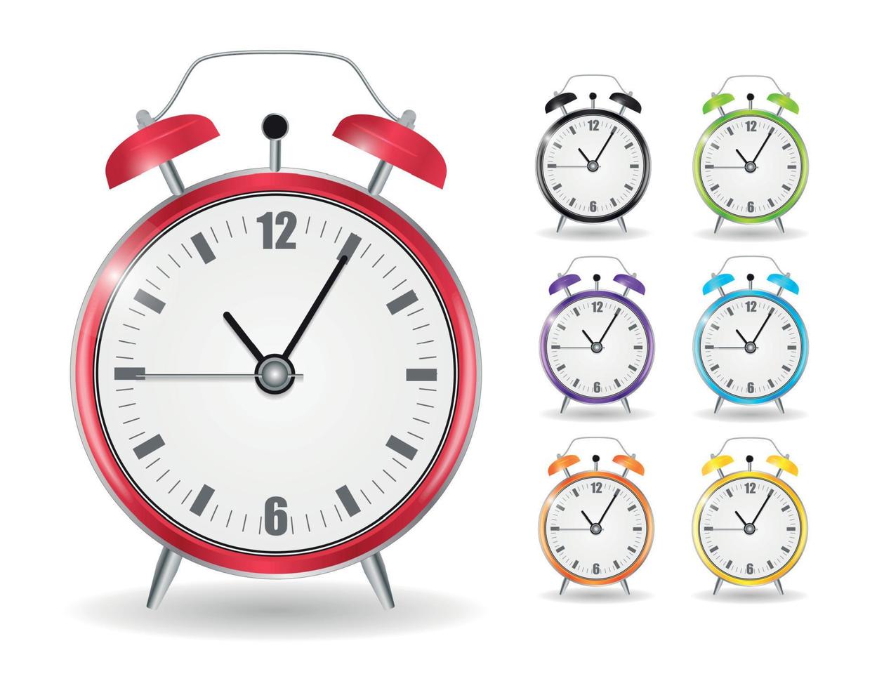 reloj despertador realista reloj conjunto ilustración vectorial vector