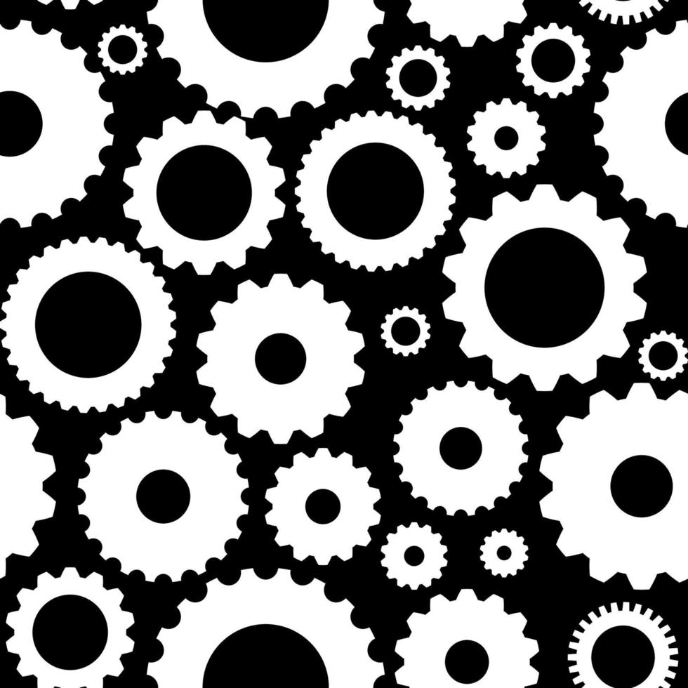 Gear Icon Seamless Pattern Vector Illustration