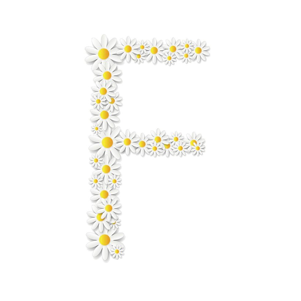 Flora Daisy Design Alphabet Vector Illustartion