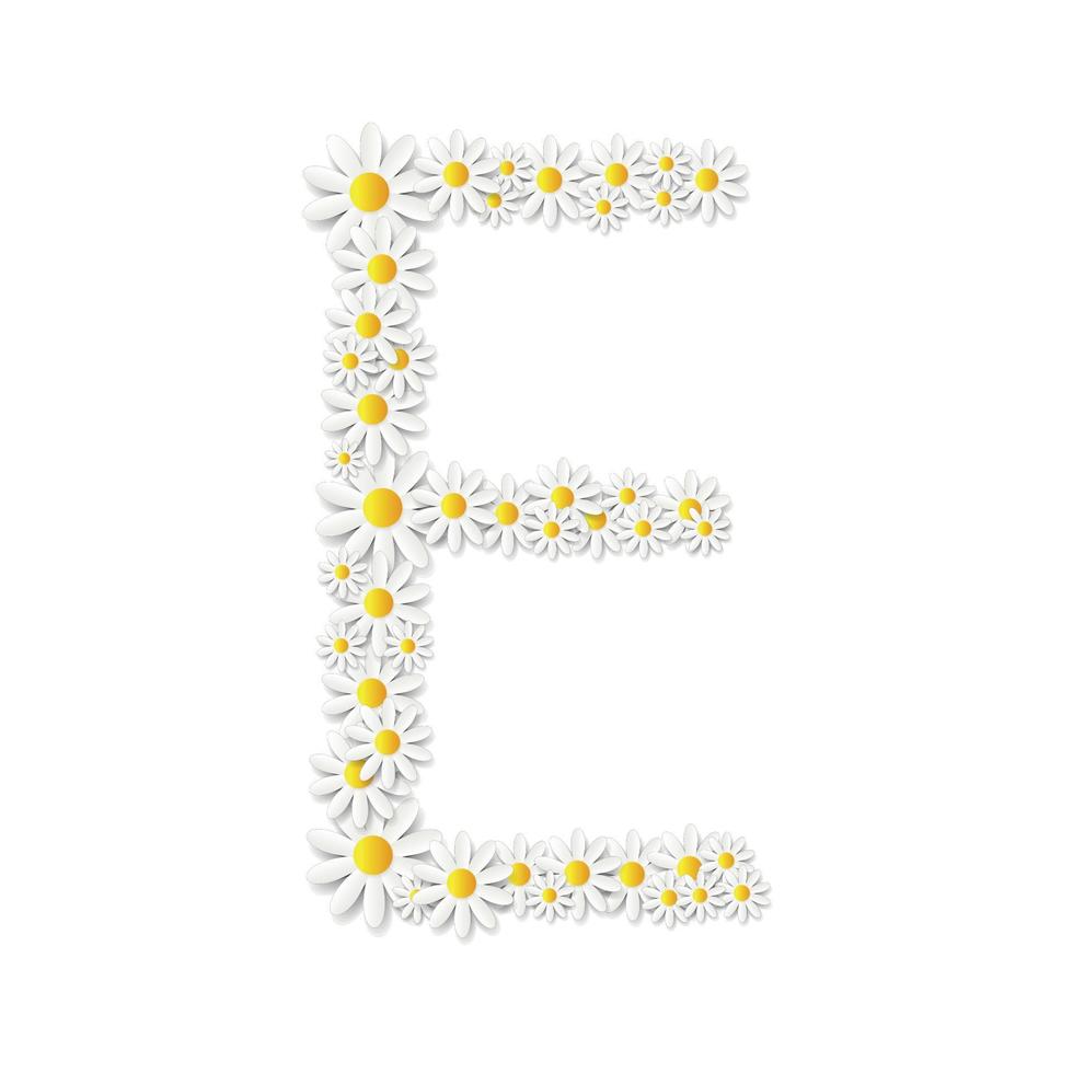 Flora Daisy Design Alphabet Vector Illustartion