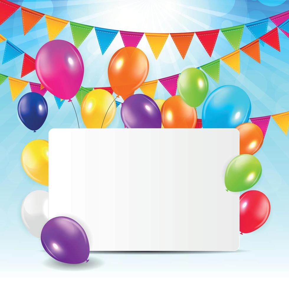 Colored Balloons Background, Vector Illustration.