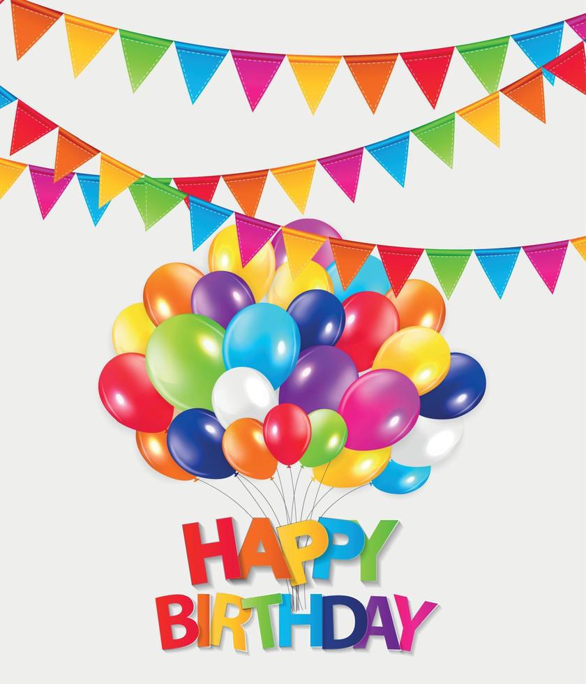 Colored Balloons Background, Vector Illustration.
