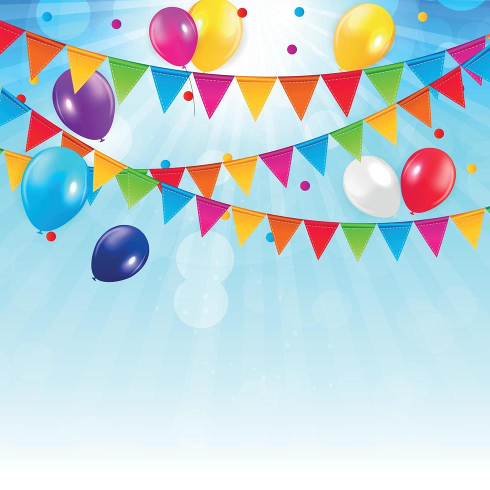 Colored Balloons Background, Vector Illustration.