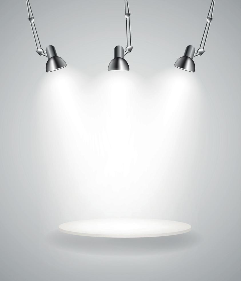 Background with Lighting Lamp. Empty Space for Your Text or Obje vector