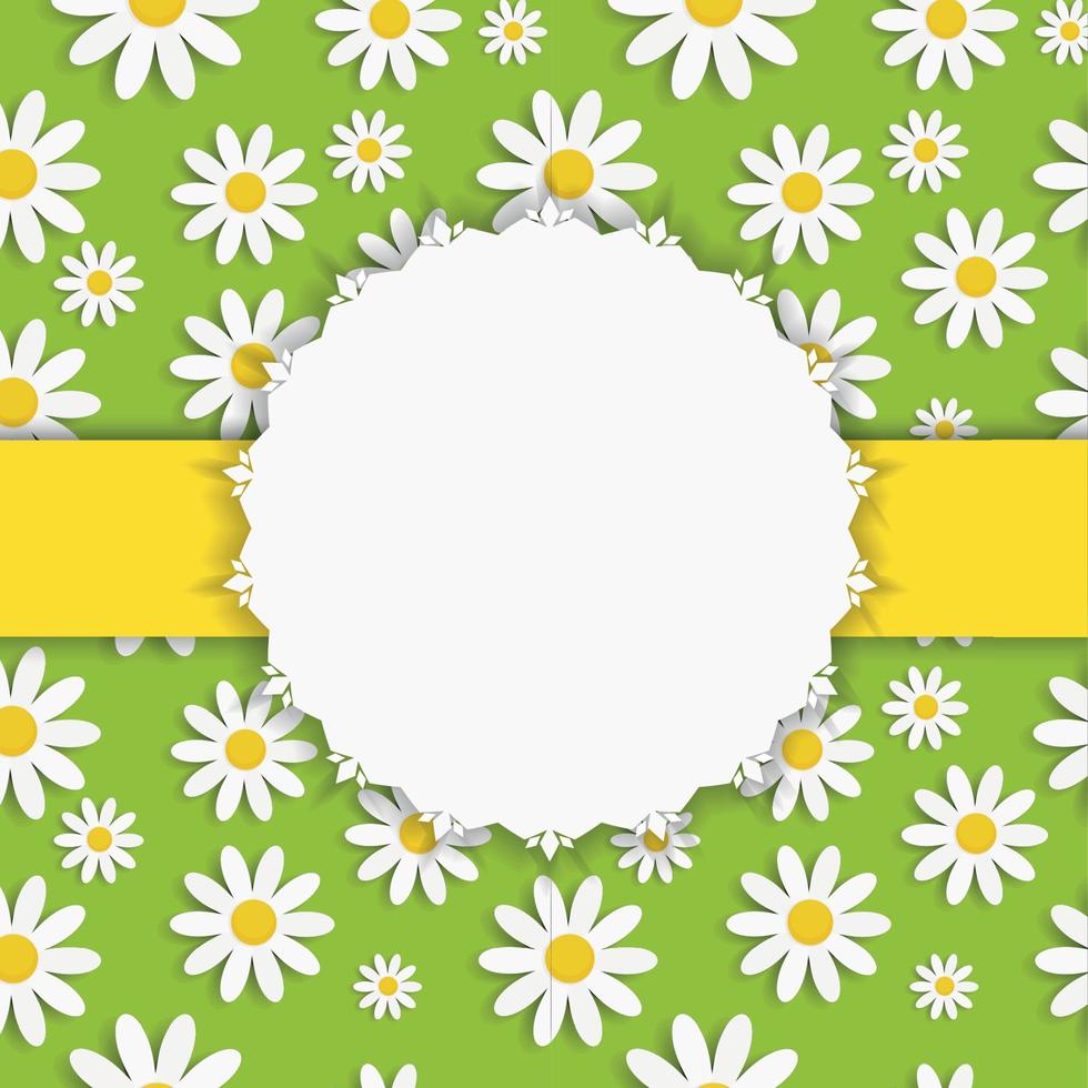 Flora Daisy Framel Design Vector Illustartion