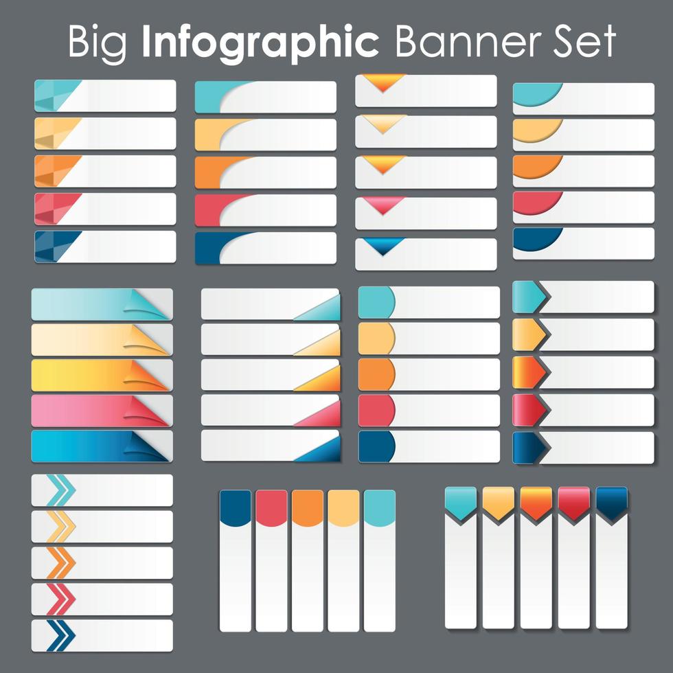 Big Set of Infographic Banner Templates for Your Business Vector