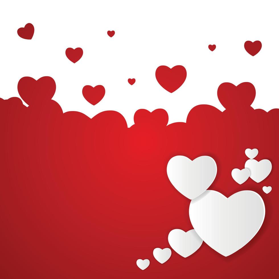Happy Valentines Day Card with Heart. Vector Illustration