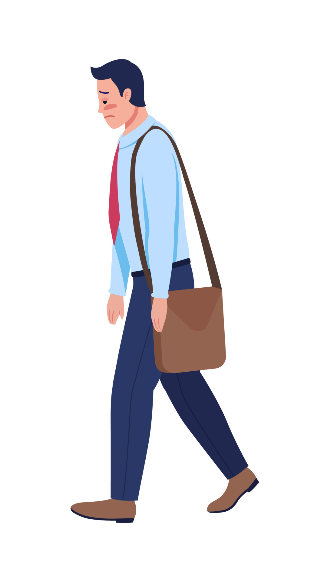 Tired corporate worker semi flat color vector character. Walking figure.  Full body person on white. Corporate work isolated modern cartoon style  illustration for graphic design and animation 4634896 Vector Art at Vecteezy