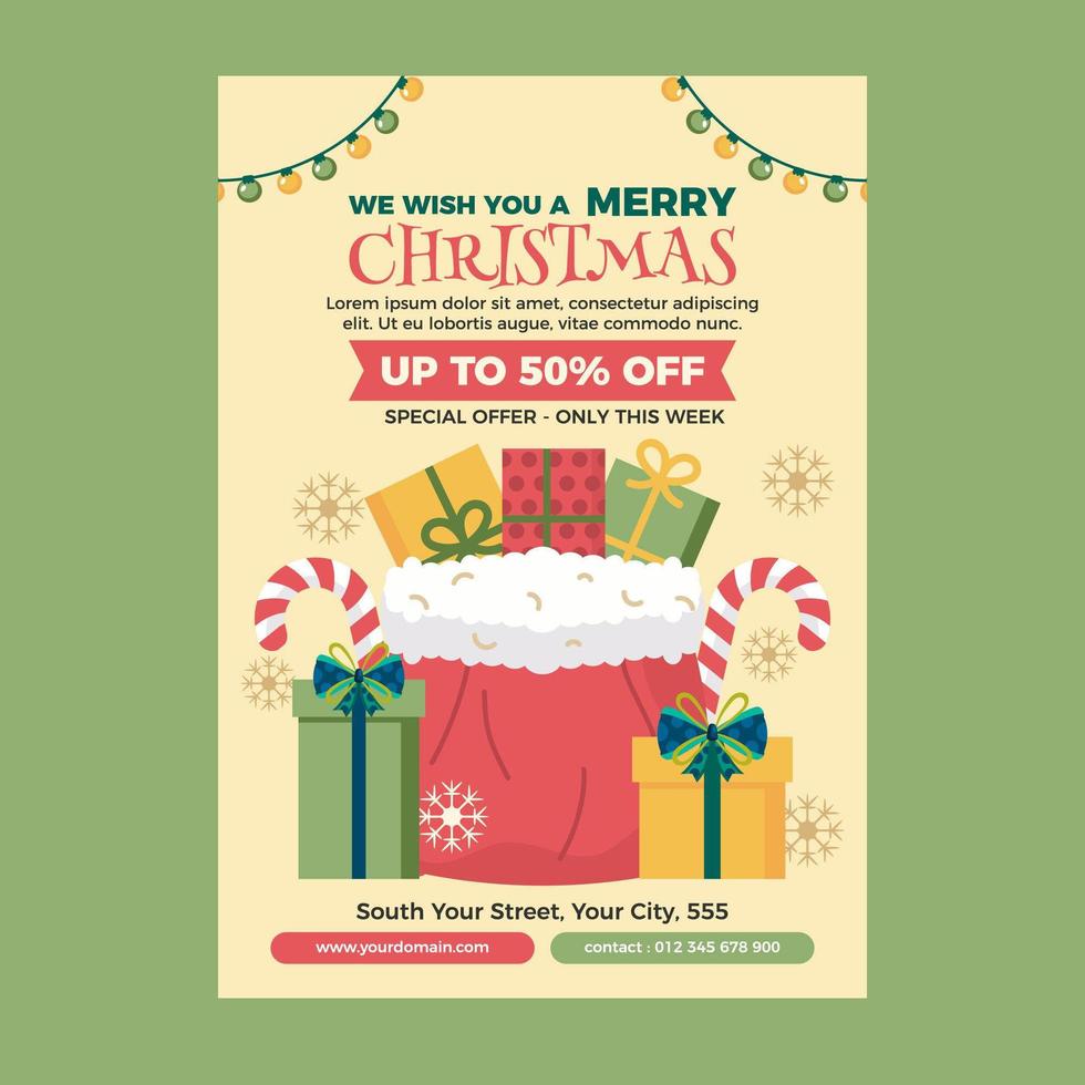 Christmas Sale Poster Template vector