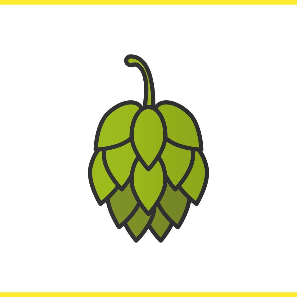 Hop cones color icon. Isolated vector illustration
