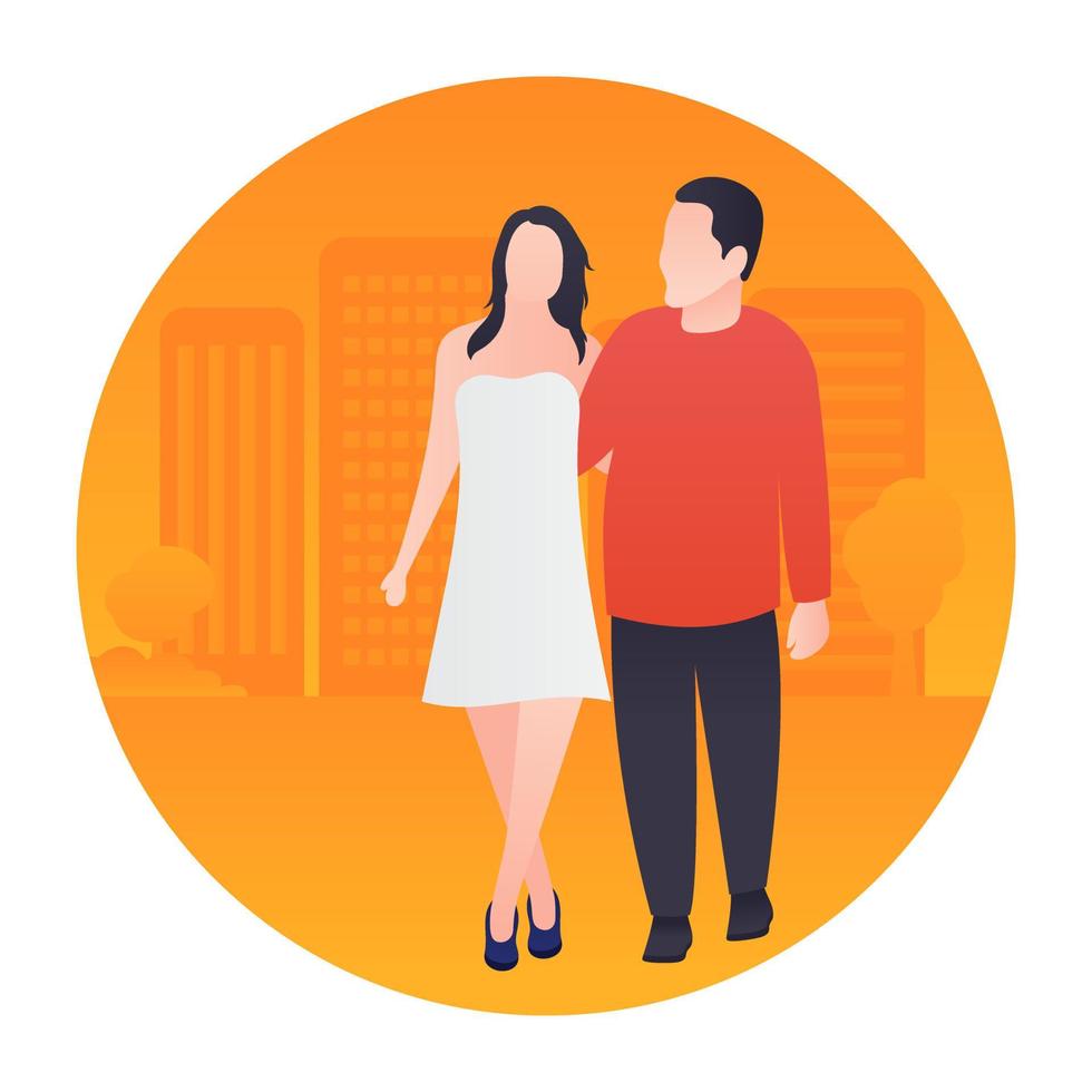 Couple Walking Concepts vector