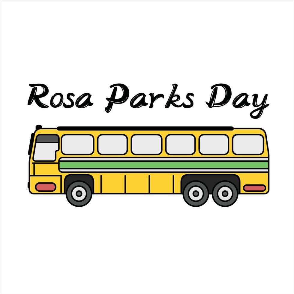 Rosa Parks Day Yellow Buss vector